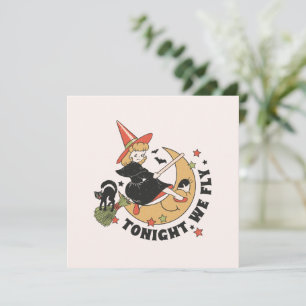 Ce soir, nous volons - sorcière mignonne et chat n