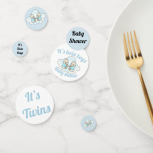 Ce sont des jumeaux ! Baby shower table confetti