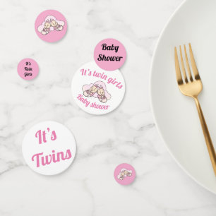 Ce sont des jumelles ! Baby shower table confetti