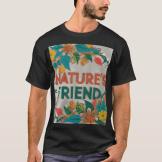 Ce t-shirt élégant comporte l'expression "Nature's