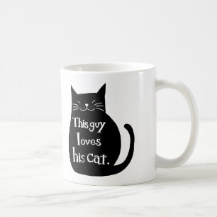 Ce type aime sa tasse drôle de chat de tasse de