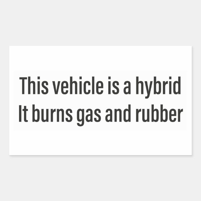 Ceci est un autocollant hybride qui brûle gaz et c (Devant)