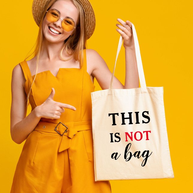 Ceci n'est pas un sac Citation drôle Noir Rouge (This is Not Funny Sarcastic Quote Modern Typograph Tote Bag)