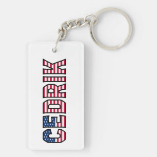 Cedrik Nom Prénom USA Drapeau Porte-Clés