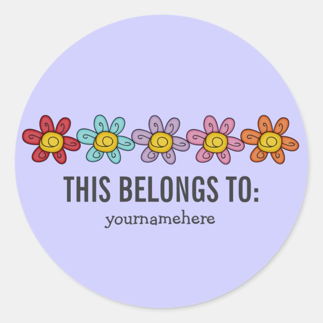 CELA APPARTIENT À BONS Stickers Fleur Doodle (Devant)