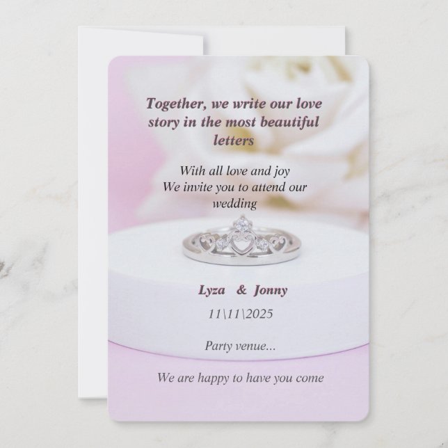 "Celebrate Love : Elegant Wedding Invitation (Devant)