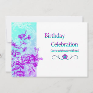 Célébration d'anniversaire (violet) Invitation
