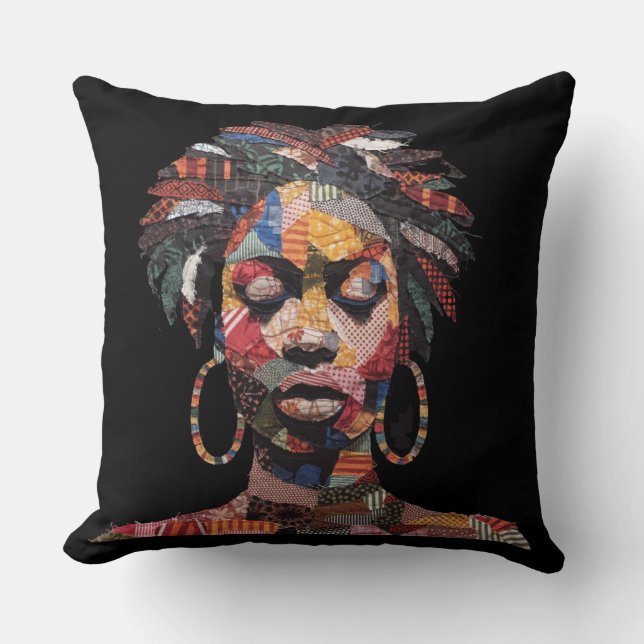 Célébration de femmes noires colorées Coussin jeta (Recto)
