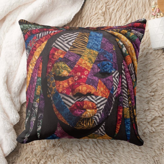 Célébration de femmes noires colorées Coussin jeta (Couverture)
