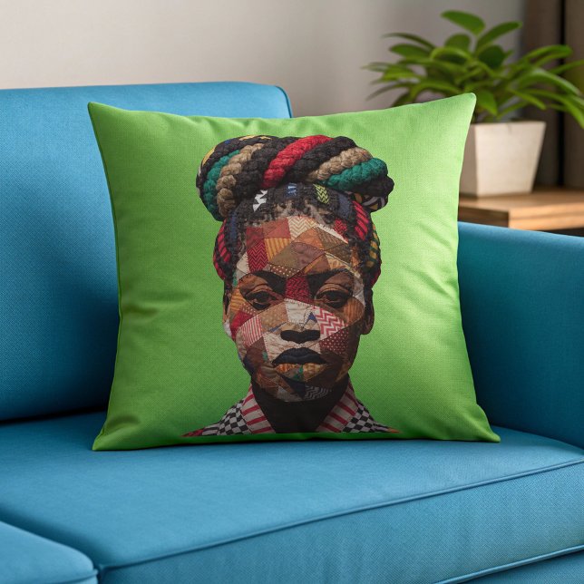 Célébration de femmes noires colorées Coussin jeta (Créateur téléchargé)