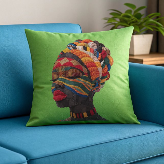 Célébration de femmes noires colorées Coussin jeta (Créateur téléchargé)