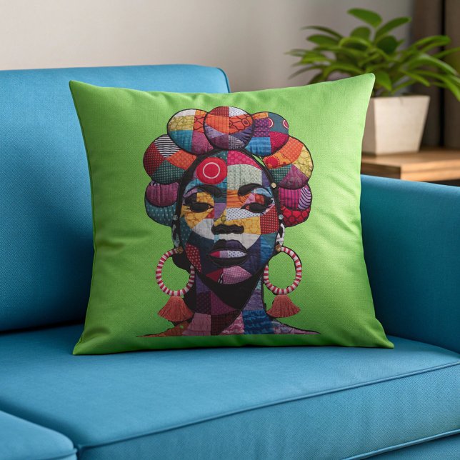 Célébration de femmes noires colorées Coussin jeta (Créateur téléchargé)