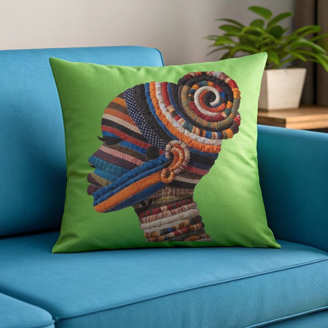 Célébration de femmes noires colorées Coussin jeta (Créateur téléchargé)