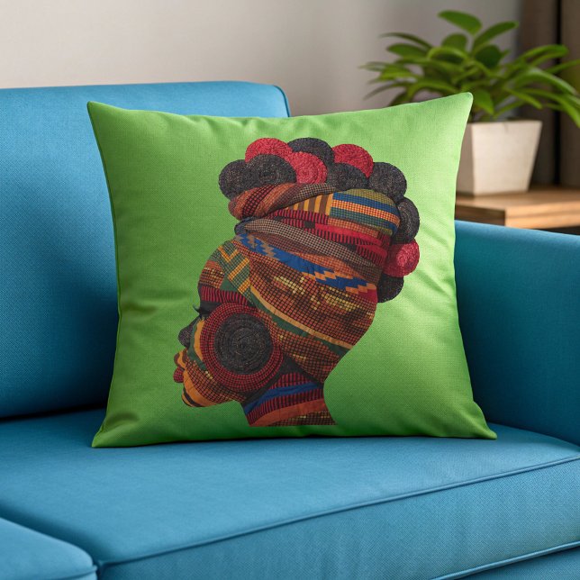 Célébration de femmes noires colorées Coussin jeta (Créateur téléchargé)