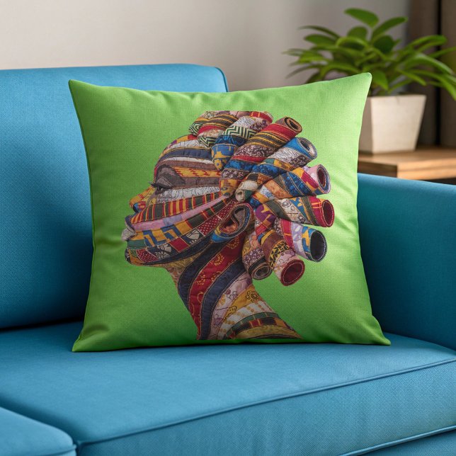 Célébration de femmes noires colorées Coussin jeta (Créateur téléchargé)