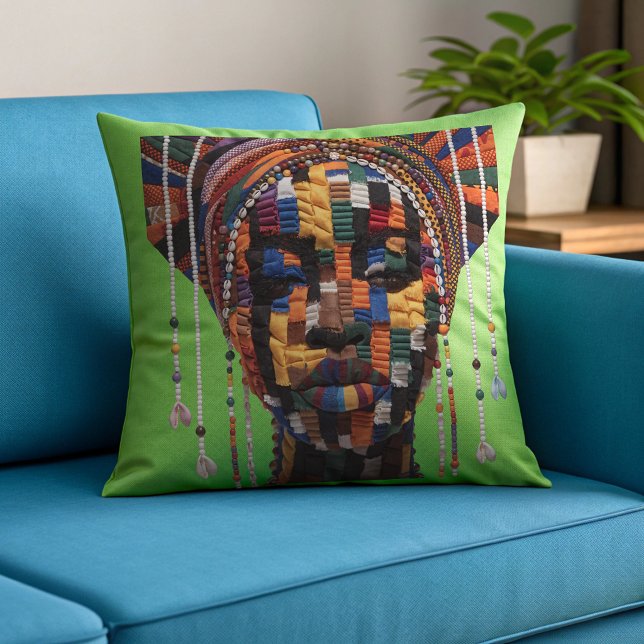 Célébration de femmes noires colorées Coussin jeta (Créateur téléchargé)