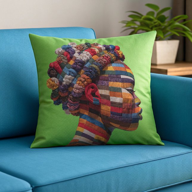 Célébration de femmes noires colorées Coussin jeta (Créateur téléchargé)