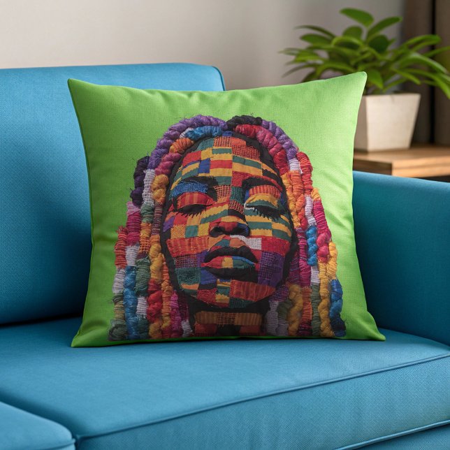 Célébration de femmes noires colorées Coussin jeta (Créateur téléchargé)