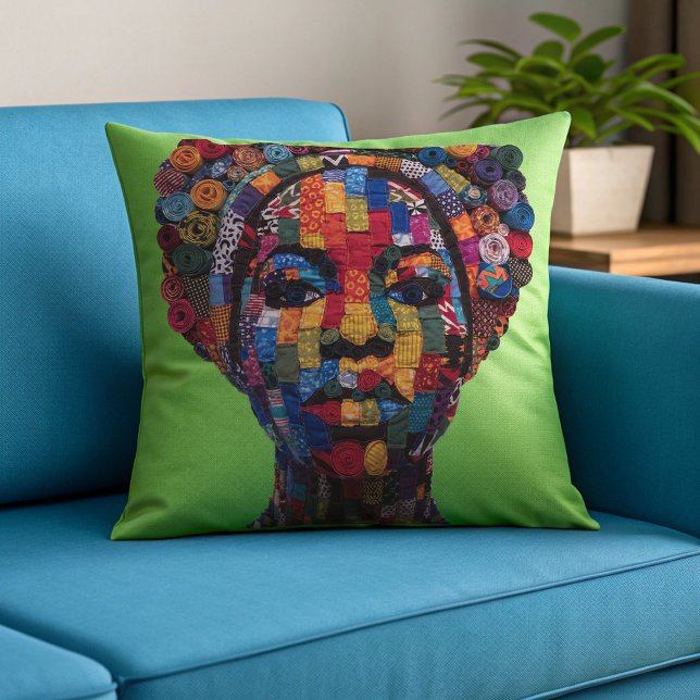Célébration de femmes noires colorées Coussin jeta (Créateur téléchargé)