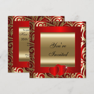Célébration de la fête Rouge et Or Invitation