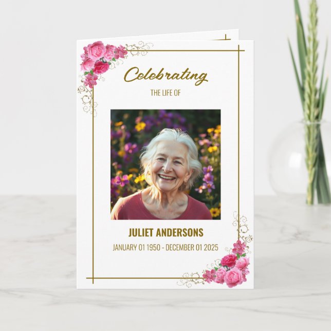 Célébration De La Vie De La Carte De Faire-part Pl (Devant)