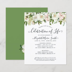 Célébration de la vie funéraire Invitation commémo