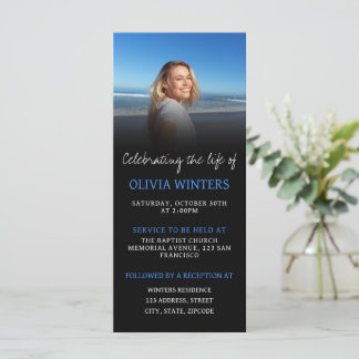 Célébration de la vie Invitation avec photo