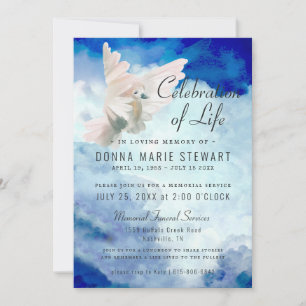 Célébration de la vie Invitation de mémorial de