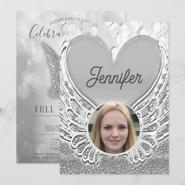 Célébration de la vie Invitation funéraire (Devant / Derrière)