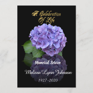 Célébration de la vie Invitation Hydrangea sur noi