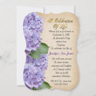 Célébration de la vie Invitation hydrangée