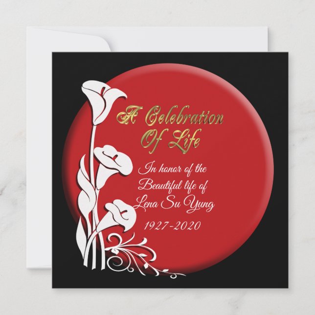 Célébration de la vie Invitation Lily asiatique (Devant)