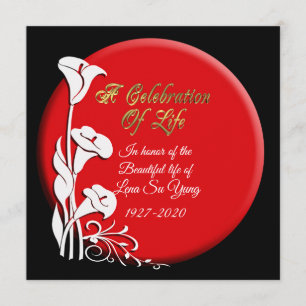 Célébration de la vie Invitation Lily asiatique