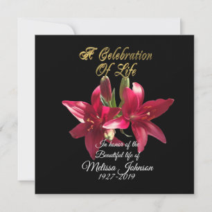 Célébration de la vie Invitation Lily asiatique
