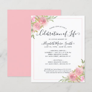 Célébration de la vie Memorial Funeral Invitation