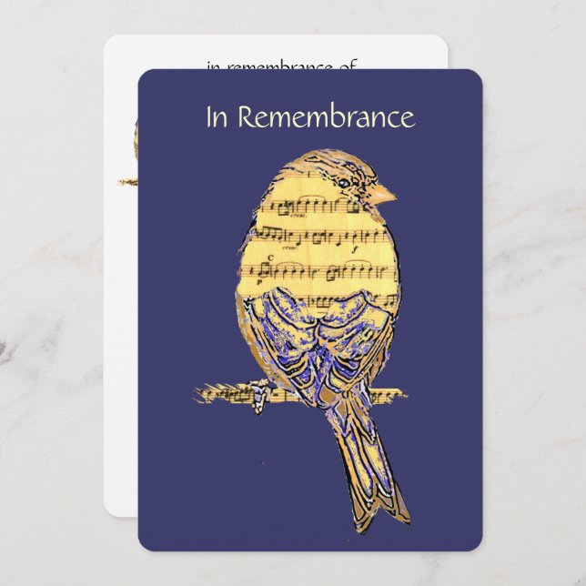 Célébration de la vie Service Invitation Musique C (Devant / Derrière)