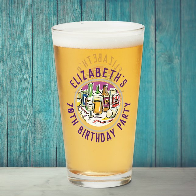 Célébration de l'âge Verre d'anniversaire 70 ans (Créateur téléchargé)
