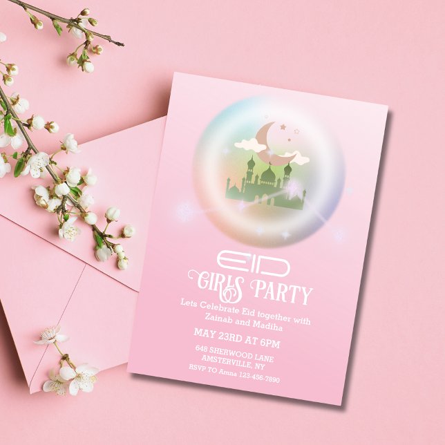 Célébration de l'Aïd el-Fitr rose Invitation (Créateur téléchargé)