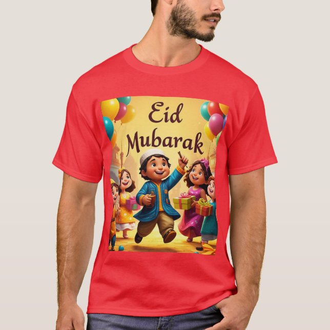 Célébration de l'Aïd Moubarak avec un T-shirt Brow (Devant)