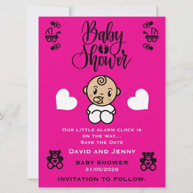Célébration de l'arrivée de bébé Save The Date (Devant)