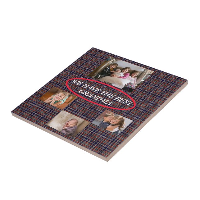 Célébration de ma grand-mère Tartan Carreaux Blanc (Côté)