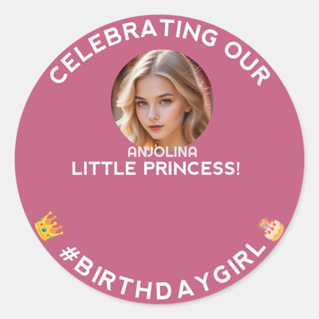 Célébration de notre petit Sticker rond Princess (Devant)