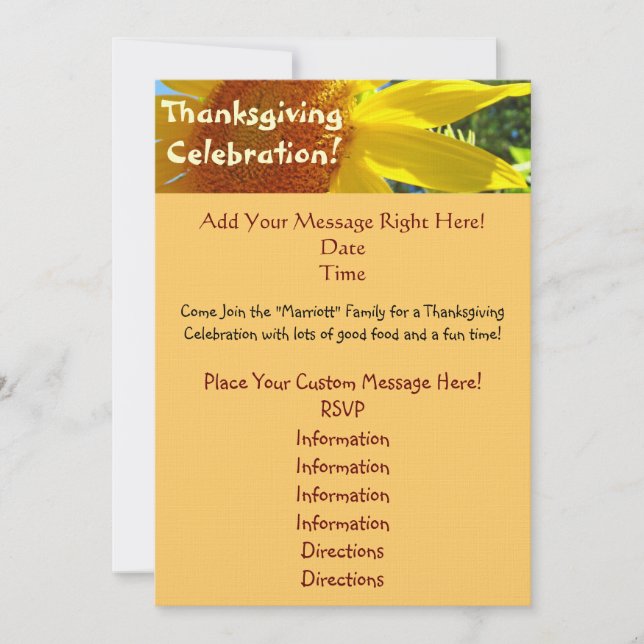 Célébration de Thanksgiving ! Invitations Tourneso (Devant)