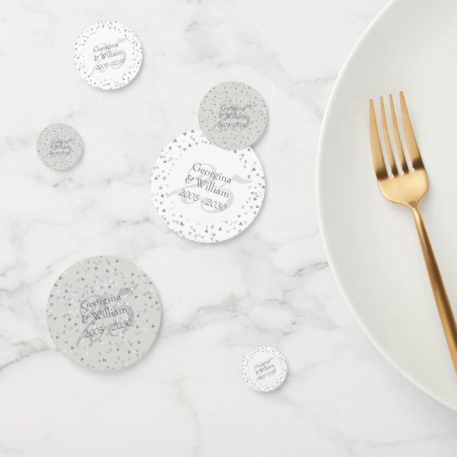 Célébration des 25 ans de mariage Confetti coeurs  (Groupe)