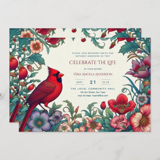 Célébration du cardinal rouge du monument funérair (Devant / Derrière)