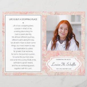 Célébration du marbre rose du programme funéraire