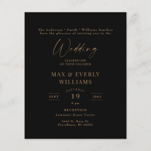 Célébration du Mariage Black & Gold Budget