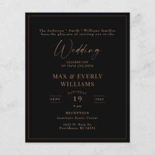 Célébration du Mariage Black & Gold encadré dans l