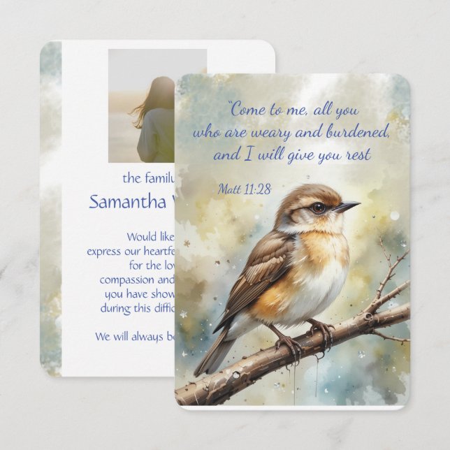 Célébration funéraire de l'écriture Merci de vie (Devant / Derrière)