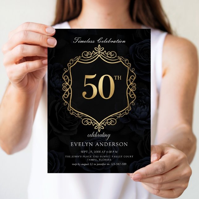 Célébration Intemporelle Noir et Or 50e Anniversai (Créateur téléchargé)
